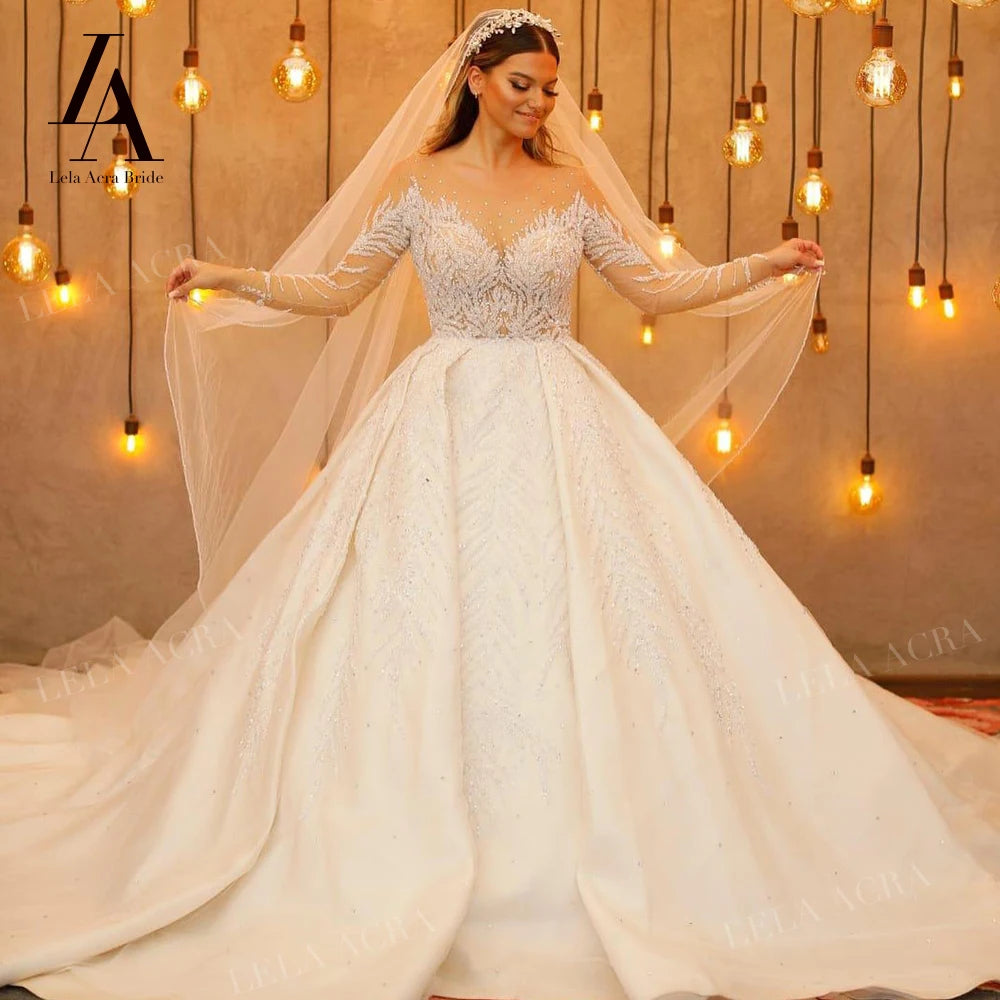 White Bridesmaid Dresses: Wedding Dress Beaded Backless A-Line Princess Bride Gown