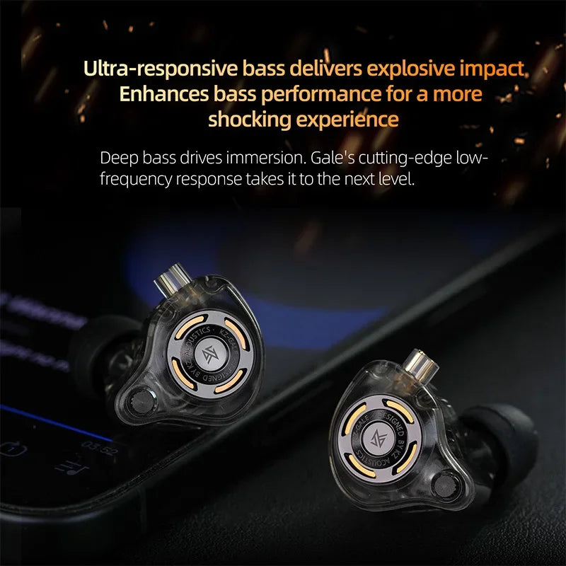 KZ Gale Earphone HIFI Bass Earbud Gaming and Music Headset Super-linear Dynamic Driver Detachable Design