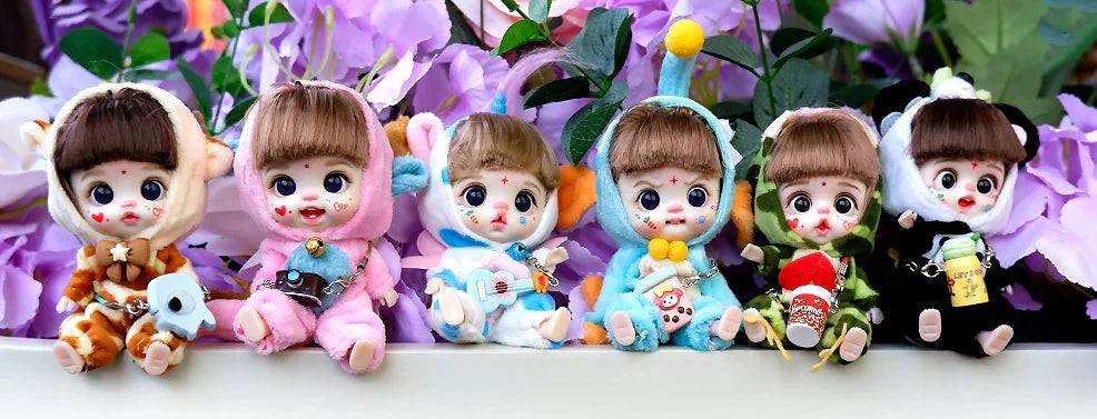Mini Doll Dolls for girls Labbu doll pocket blyth Boy girl Doll Barbi cry Baby Rainbow Ball jointed doll Mobile phone Decoration