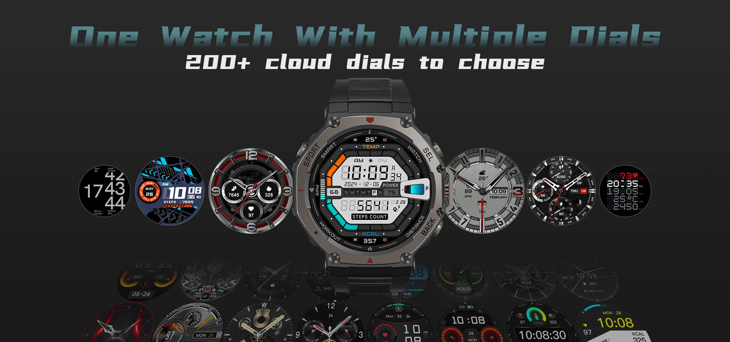 T-Rex 3 GPS Smart Watch 10ATM Waterproof Built-in Dual-band GNSS Compass Military Sport Smartwatch Men 2025 New For Xiaomi Ultra
