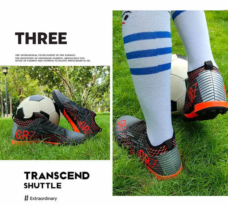 Fashion Green Men's Football Shoes Superstar Outdoor Non-slip Child Futsal