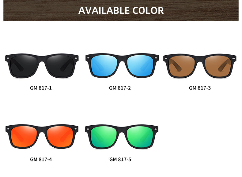 GM Natural Bamboo And Wooden Sunglasses VIP Manual Polarized Glasses Luxury brand Environmental Degradable Glasses Gift Box