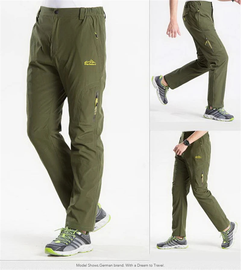 Men's Summer Stretch Hiking Pants Casual Quick Dry Breathable Thin Trousers
