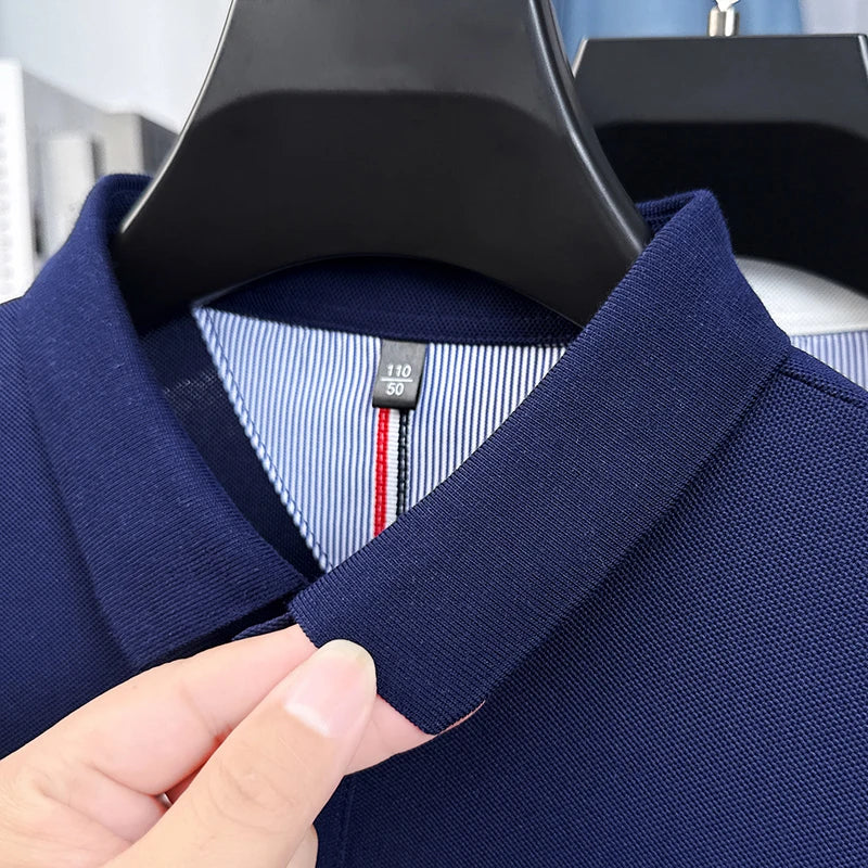 Premium Brand Quality Men's Polo Shirt Autumn Fashion Cartoon Embroid Long Sleeve Exquisite Lapel T-Shirt Business Menswear Top