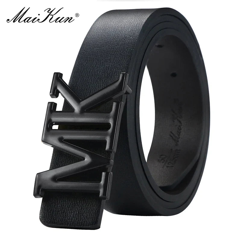Maikun Men's Reversible PU Leather Dress Belt Rotated Black Buckle Belt Valentine's Day