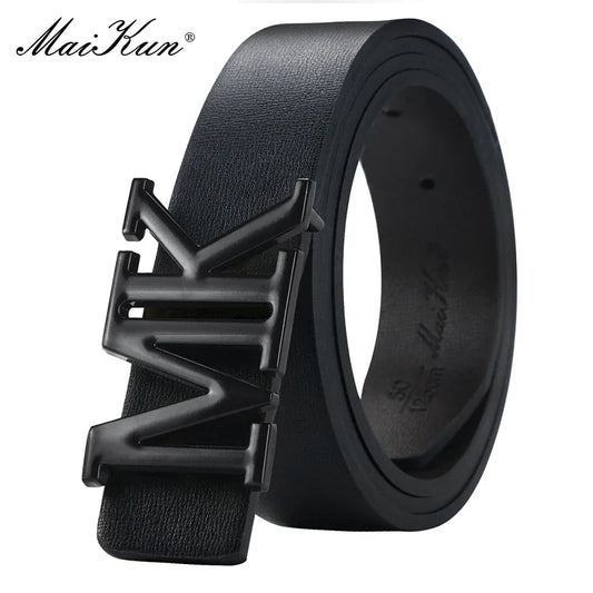Maikun Men's Reversible PU Leather Dress Belt Rotated Black Buckle Belt Valentine's Day