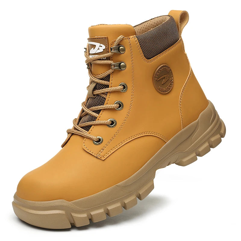 Comfortable Fashion Waterproof Security Work Safety Boots Protective Leather Boots Anti-smash Anti-puncture Industrial Shoes