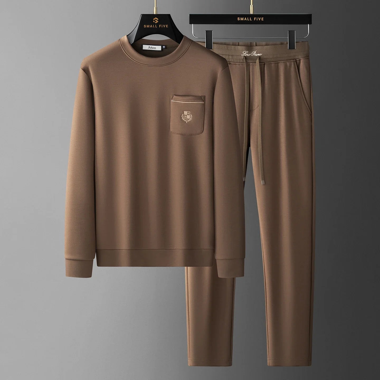 JSBD Autumn Light Luxury Italian Old Money Style Two-piece comfortable air-layer cotton men's sweatshirt casual sportswear set