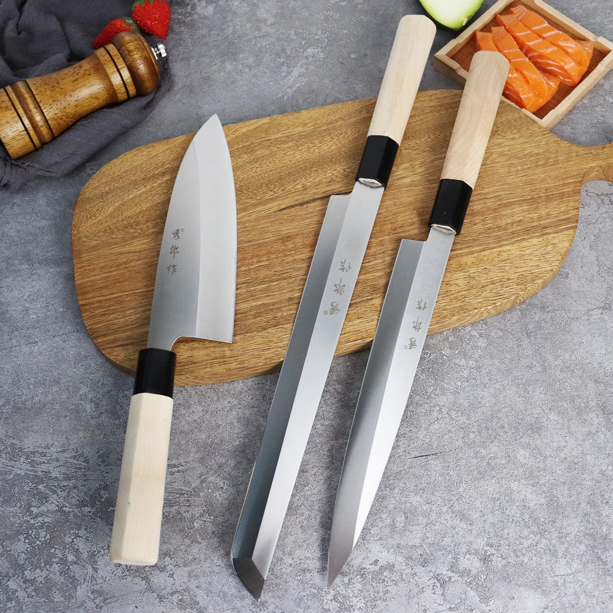 Knife kitchen Meat Cleaver Professional Salmon Sushi Slicing Knife