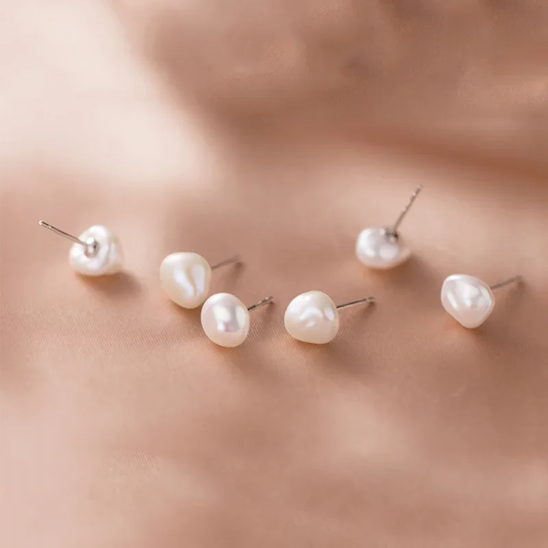 KAMIRA 925 Sterling Silver Gentle Simple Nnatural Pearl for Women Luxury Piercing Earrings Wedding Fashion Charm Jewellery Gift