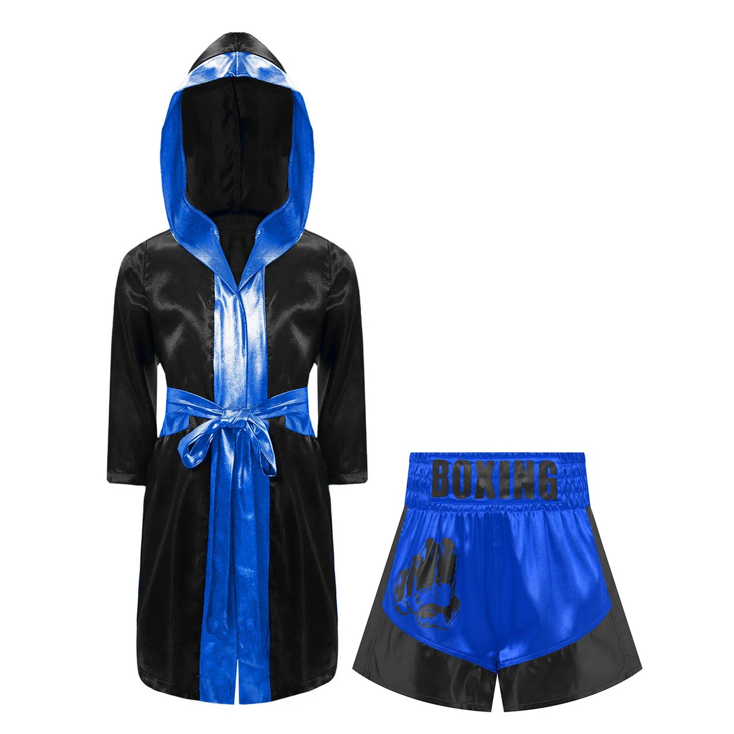 Muay Thai Outfit for Boys Girls Children Clothes Sets Boxing Outfit Satin Fighting Training Cosutmes Kids Boxer Robes suits