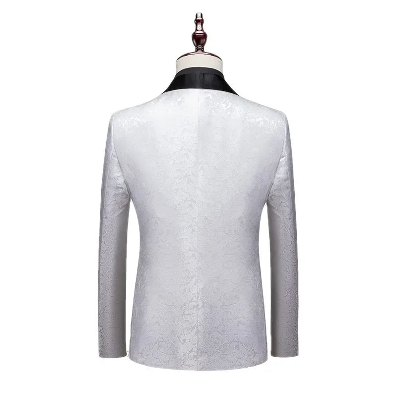 Tuxedo for Mens: Men's Dress Wedding Bridesmaid Jacquard Three-piece Set