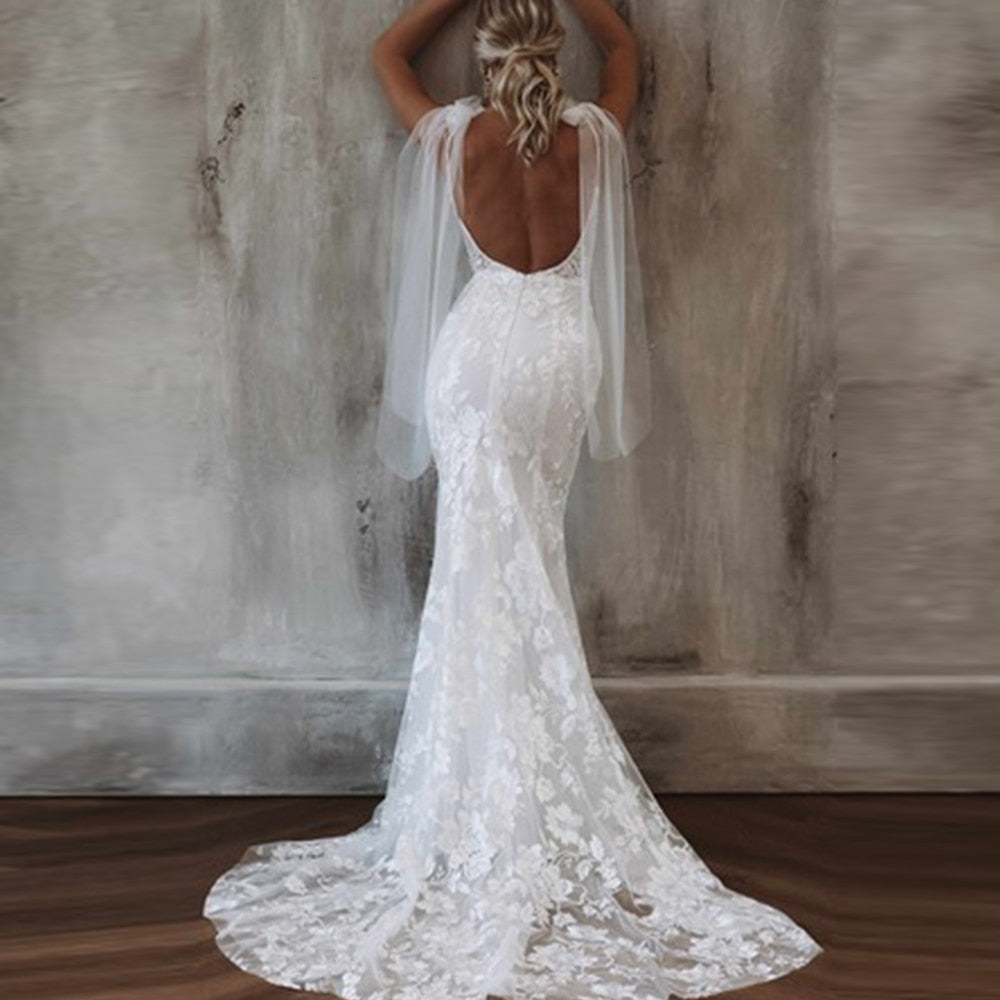 White Bridesmaid Dresses: Wedding Dresses Spaghetti Straps With Bow Sleeveless