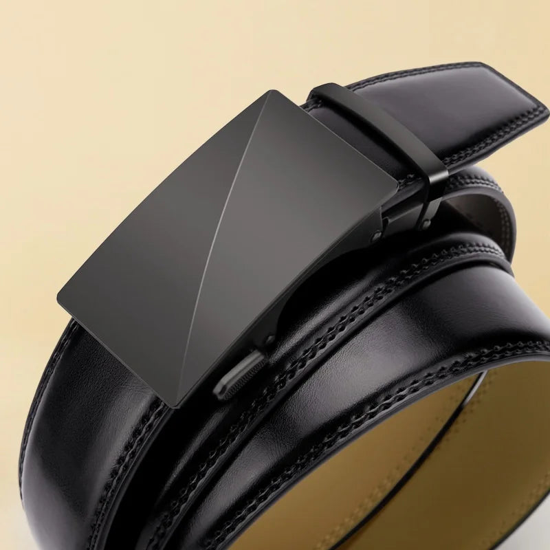 OYIFAN Brand Leather Belts for Men 115cm-145cm Automatic belt with ratchet strap Top quality belts, luxury belts for men