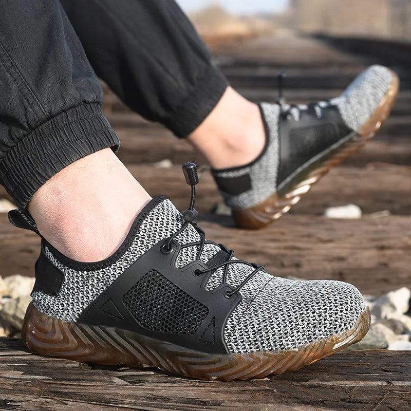 Work Sneakers Men Safety Shoes Construction Steel Toe Work Safety Boots Men Shoes Anti-puncture Work Summer Shoes Breathable