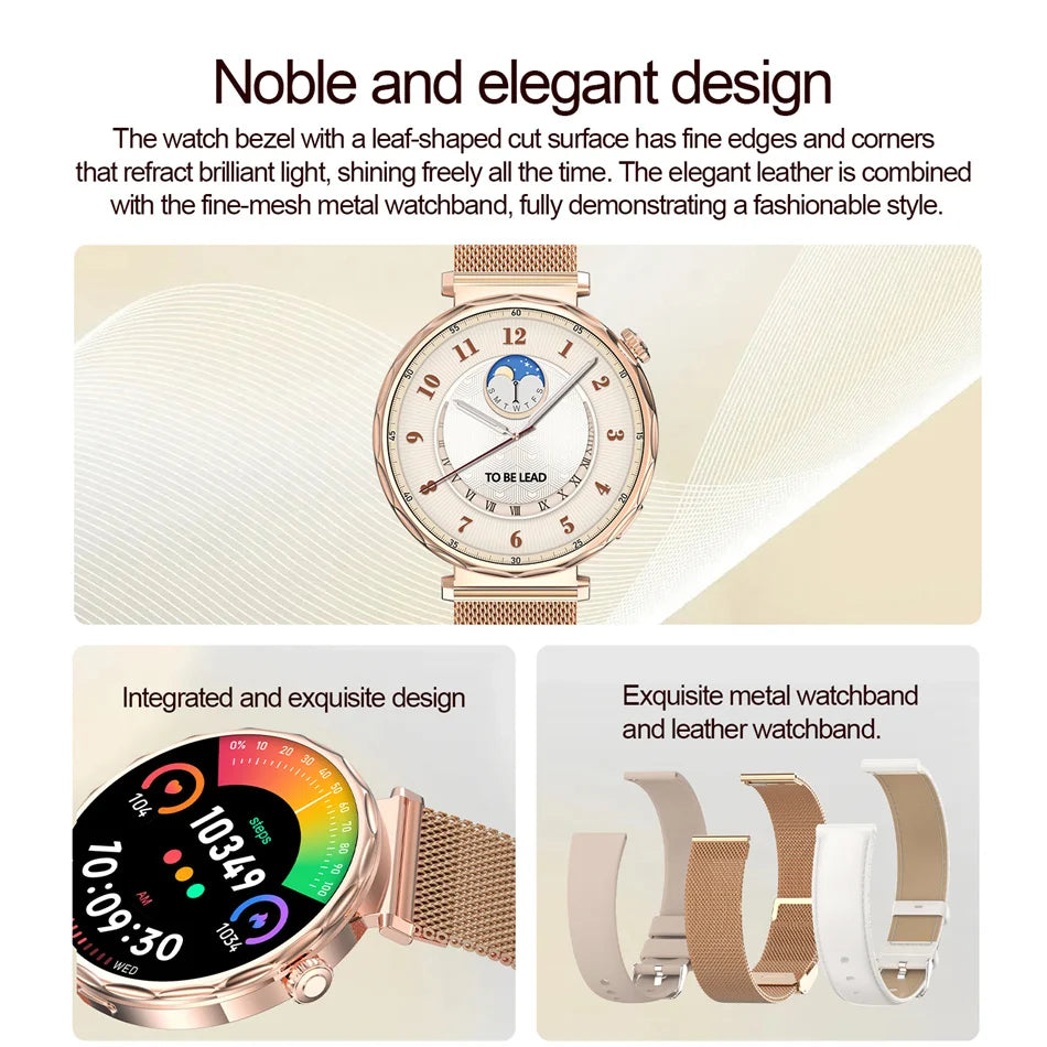 Fashion Women's Smart Watch AMOLED HD Screen Health Monitoring GPS Sports Track Watch Bluetooth Call Smartwatch Android IOS