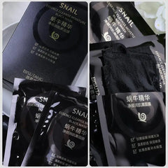 10pcs Snail Essence Black Facial Masks Face Sheet Mask Skincare Moisturizing Cleaning Pore Oil Control Skin Care Face Masks