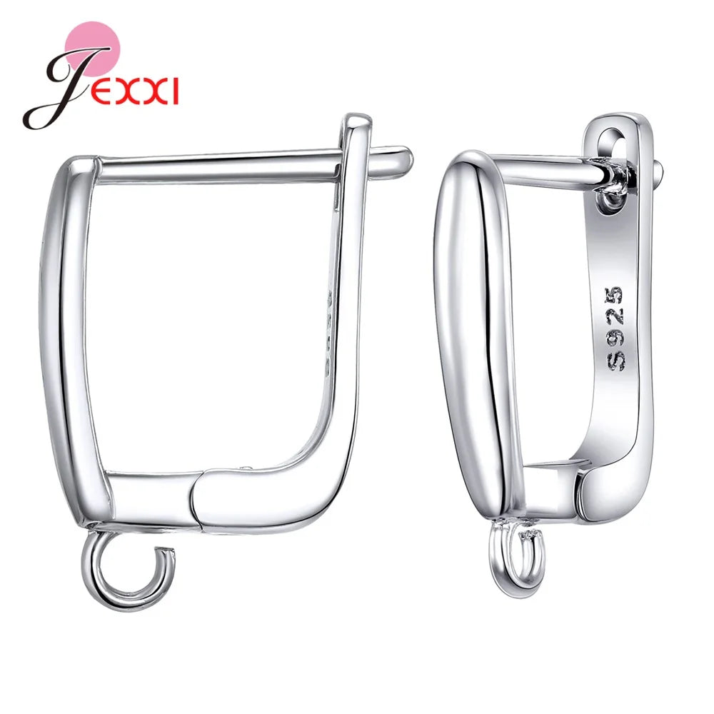 Drop Shipping Genuine 925 Sterling Silver Earrings Findings For DIY Jewelry Accessory High Quality Women Girls Jewelry Component