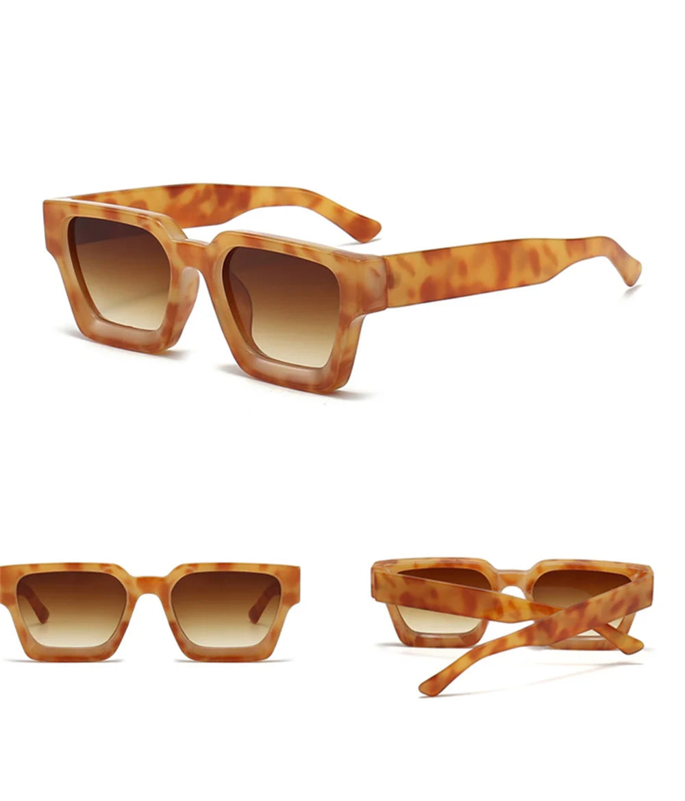 KLASSNUM Men Square Frame Sunglasses 2025 Luxury Brand Designer Sun Glasses Retro Trendy Shades UV400 Unisex Women Glasses New