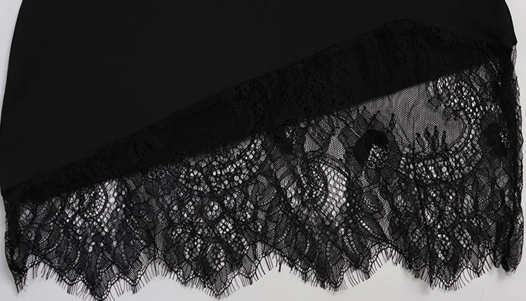 CNYISHE Strapless Solid Lace Patchwork Women Dresses Sheath Sexy Club Hip Wrap Bodycon Vestidos Female Outfits Party Chic