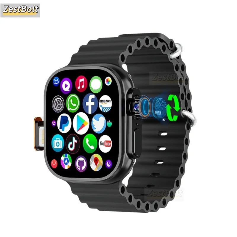 DW100 Pro Updated DW100 Pro + 5G LTE 2.29-inch Amoled Touch ID Smartwatch With 180° Rotary Camera NFC GPS Position WIFI Connect