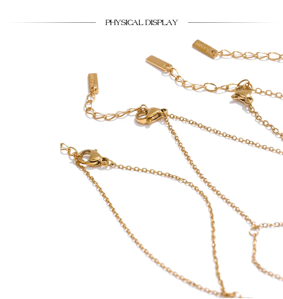 Yhpup Hot Style Zirconia Round Back of Hand Chain Finger Bracelet Bangle Stainless Steel Chic Fashion Jewelry Wholesale 2025 New