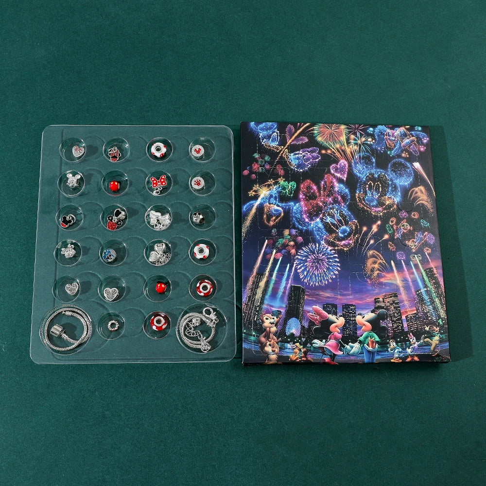 Disney Anime Mickey Mouse DIY Bracelet Fashion Charm Surprise Advent Blind Box for Friend Festival Jewelry Exquisite Gift