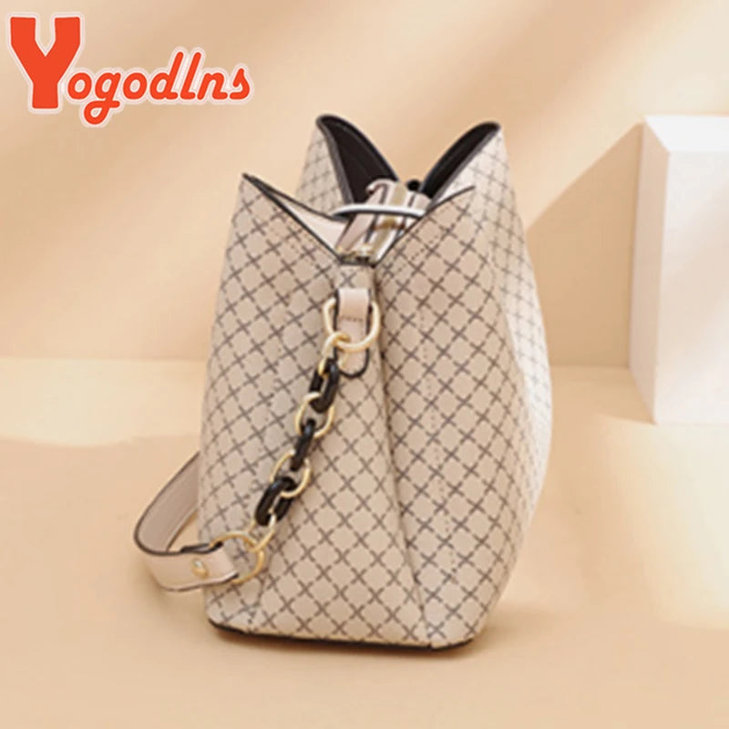 Fashion Bucket Bag Women PU Leather Shoulder Bag Brands