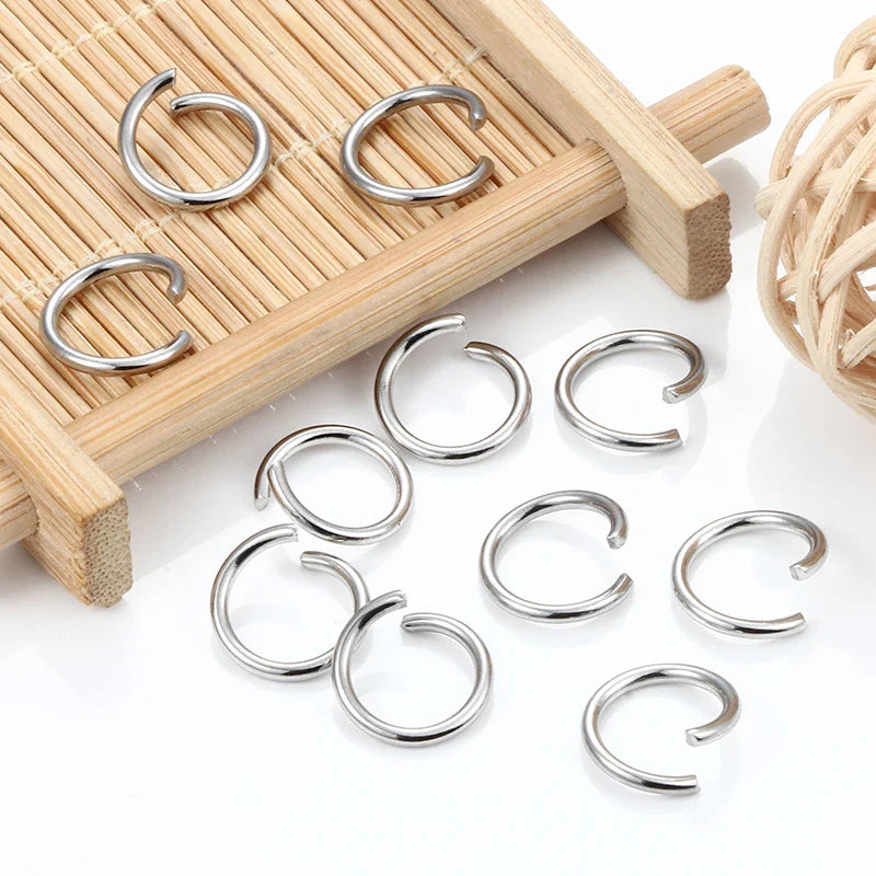 1.5mm Thick Stainless Steel Width 8mm 9mm 10mm 12mm  Open Jump Rings For Jewelry Making Supplies Accessories Findings Not Fade