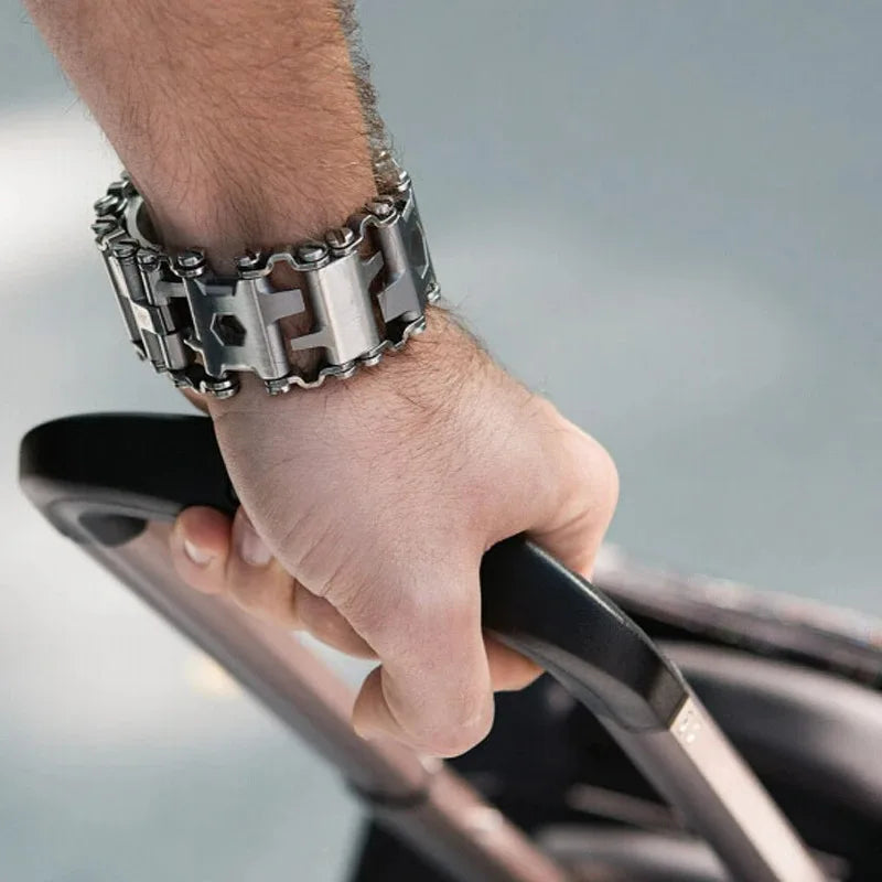 Multifunctional Bracelet Stainless Steel Men's Outdoor Tool Bracelet 29 in 1 Bracelet European and American Couple Watch Strap