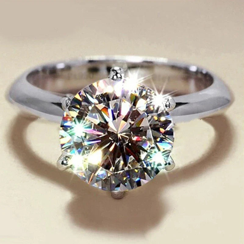 OXTAO 0.5/1/2/3 Carat  Moissanite Solitaire Rings Certified for Women 925 Silver Sparkling Lab Diamond Engagement Rings Jewelry