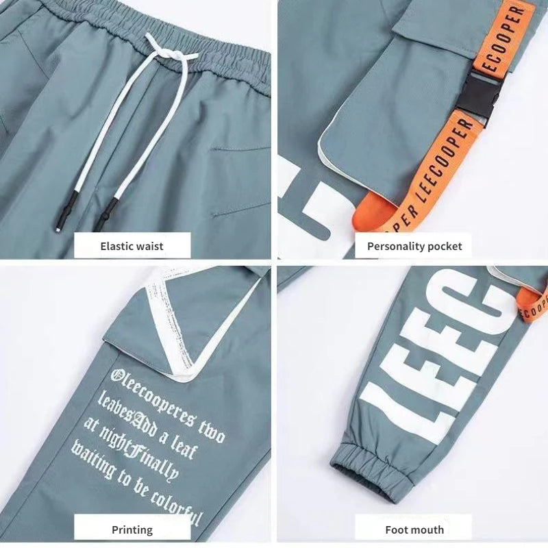 Hip Hop Cargo Pants Men Streetwear Cotton Joggers Fashion Sweatpants Male