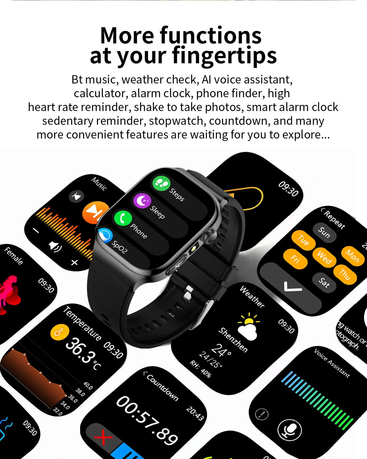2025 New Five organ examination Health Care Smart Watch Men ECG+PPG Uric Acid Blood Fat Bluetooth Call Sports tracker Smartwatch