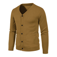 Mens Fashion Cardigan Buttons Casual Long Sleeve Knit Sweater Solid Color Pockets Jackets