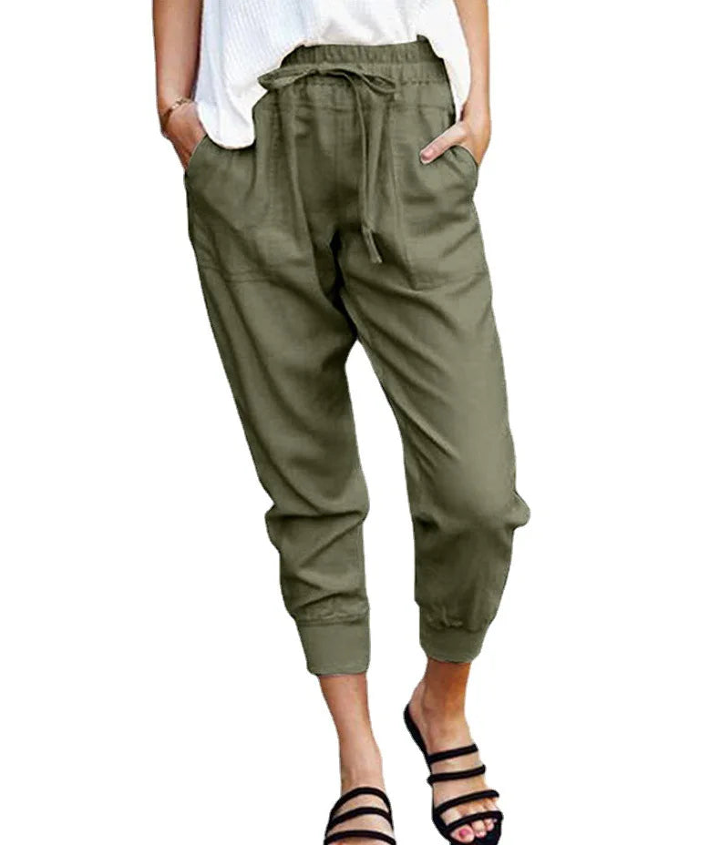 Cross Border Summer Solid Color Simple Lace Up Casual For Women