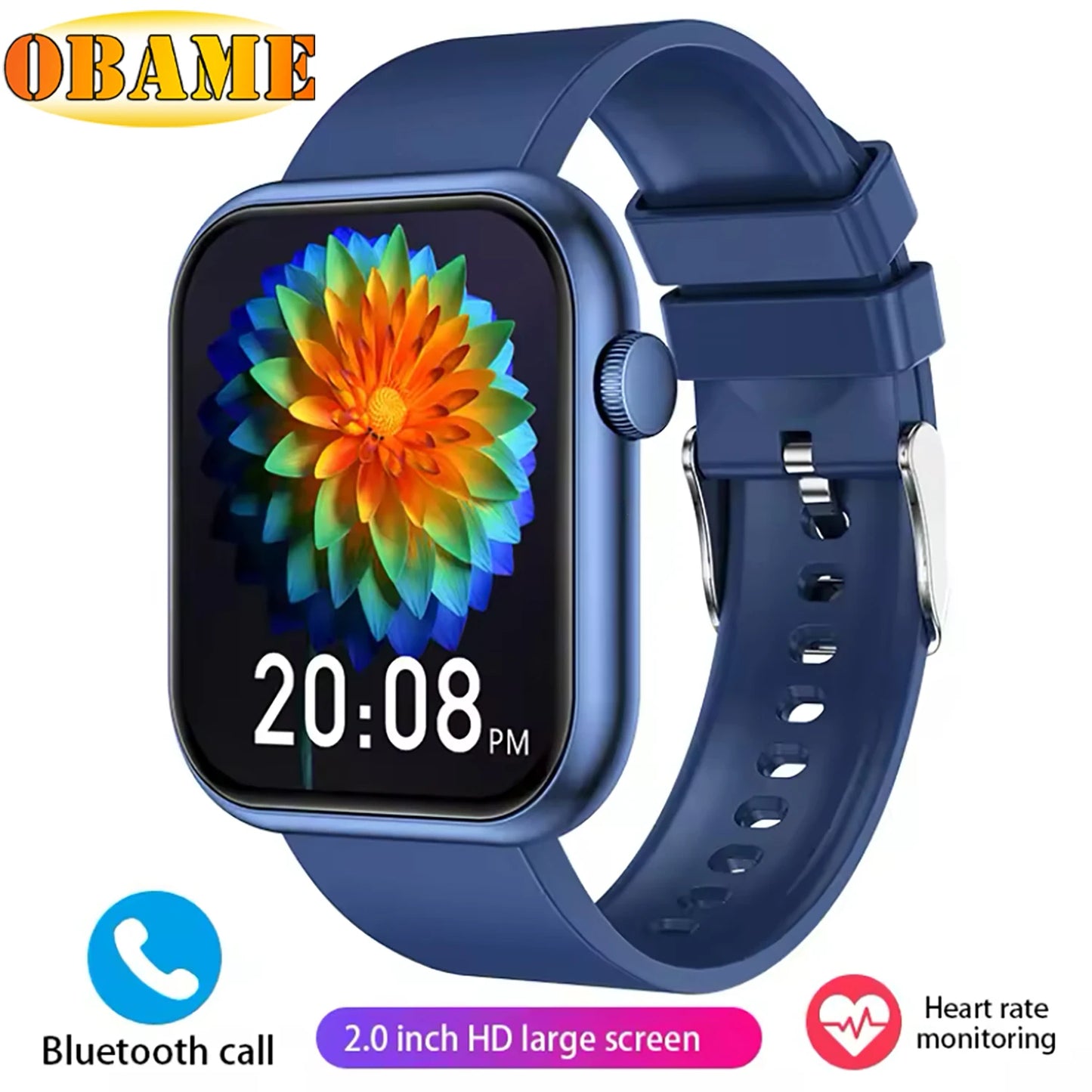 New QX7 Smart Watch Men 2.01-inch SmartWatch Bluetooth Call GPS AI Voice Heart rate Blood oxygen Android &IOS Sports Smartwatch