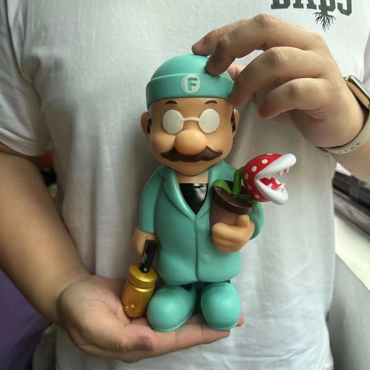 New Anime  Large Size  Bowser Figures PVC  Bros Hat Can Take Off Toy model For kids