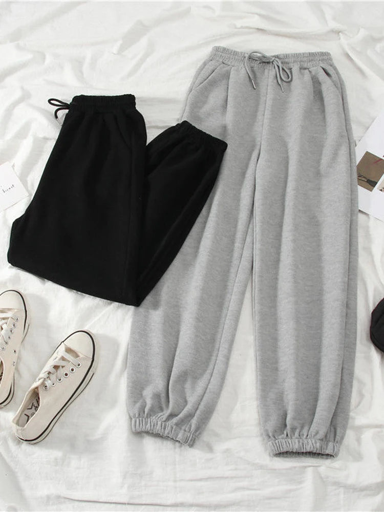 JMPRS Gray women Sweatpants Autumn New  Baggy Fashion Oversize Sports Pants Black winter thick Joggers Streetwear Trousers