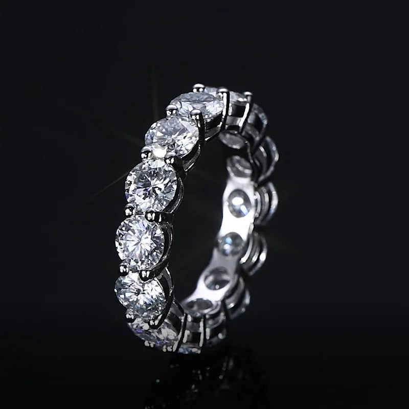 5mm 3mm Moissanite Full Eternity Ring for Women Men Real Silver 925 Sterling Wedding Engagement Band Fine Jewelry & Certificate