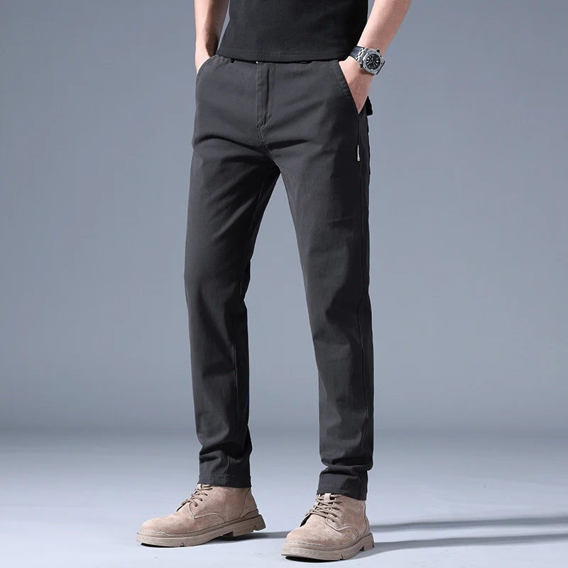 Men's Armygreen Casual Trousers Spring Autumn New In Fashion Versatile