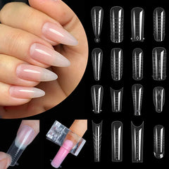 Press On Nails Dual Forms Full Cover False Nails Quick Building Mold Tips Fake Nails Shaping Extend Top Molds Nail Accessories