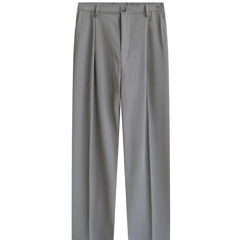 Suit Pants Men Fashion Social Mens Dress Pants Korean Loose Straight Casual Pants
