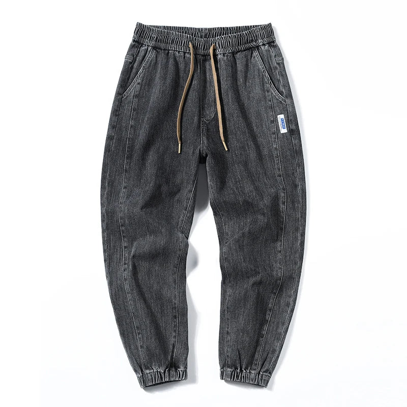 Jeans For Men Loose Fit Joggers Pants Oversize Baggy Pants Harem Wide Leg Elastic