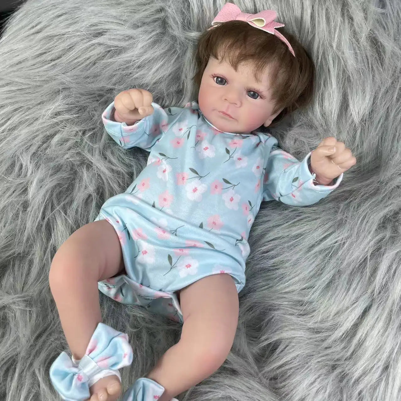 MRB 18 Inches Finished Reborn Baby Dolls Felicia Realistic Lifelike Adorable Newborn Girl Best Birthday Christmas Gift Toy