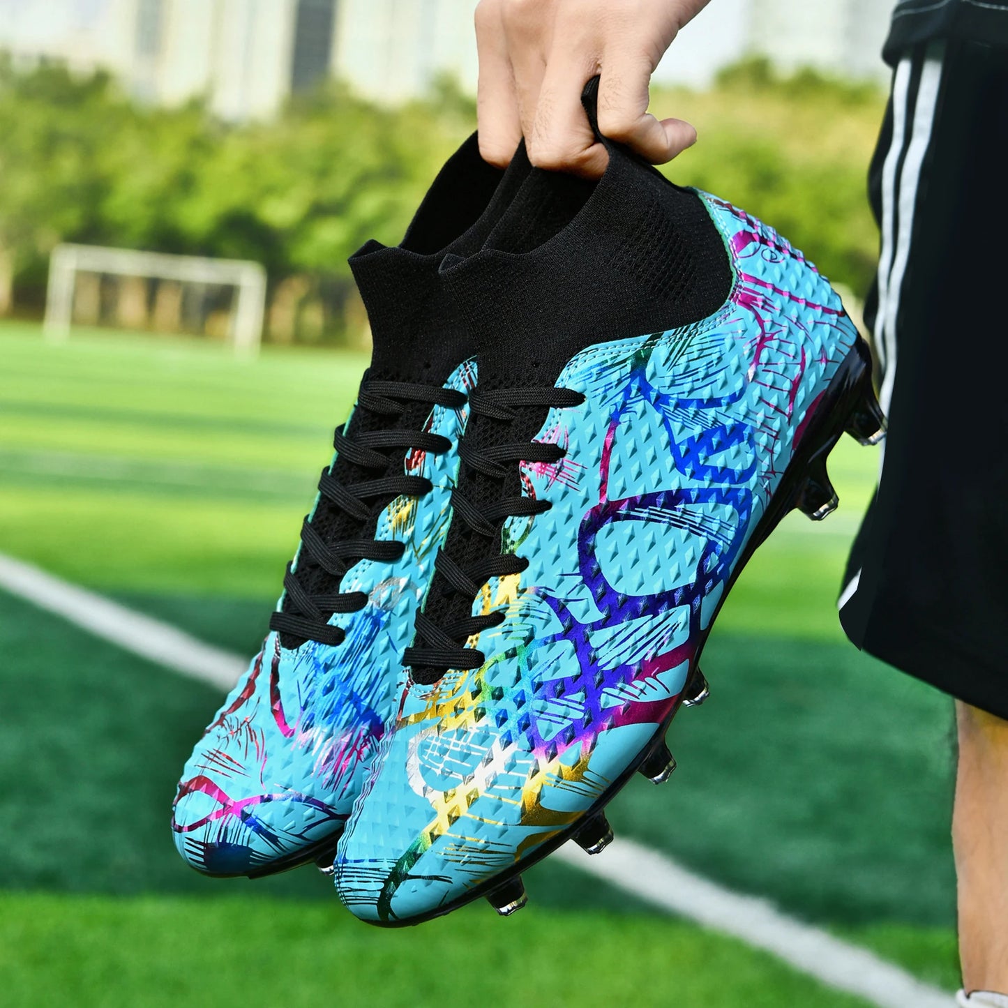 Men Soccer Shoes Children Futsal Non Slip Football Boots Grass Indoor Sports Cleats