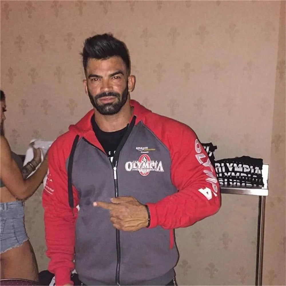 Spring Casual Hoodies Men Cotton Sweatshirt Gym Fitness Sportswear Male Hooded Zips