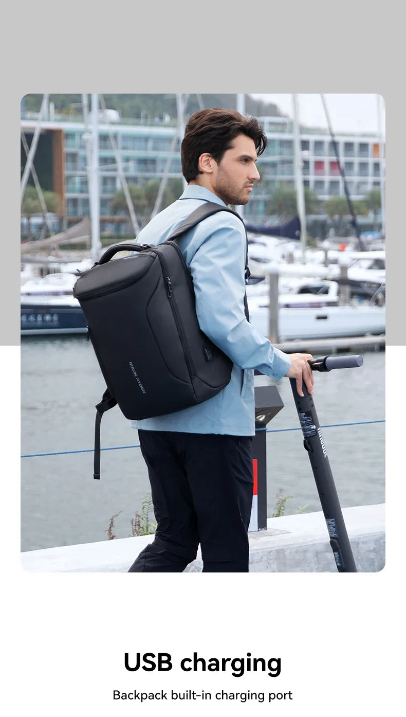 MARK RYDEN Business Backpack for Men Waterproof and Travel Laptop Backpack with USB Charging, Fits 17 Inch Laptop and Tech Gear