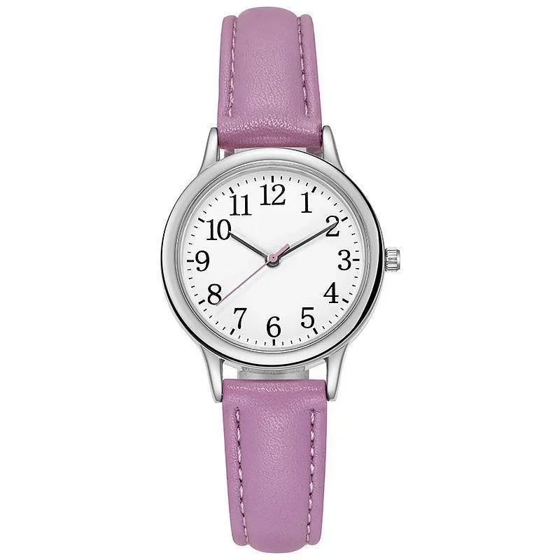 Women Quartz Watch Easy To Read Arabic Numerals Simple Dial PU Leather Strap Lady Candy Color  Reloj De Mujer Montre Femme
