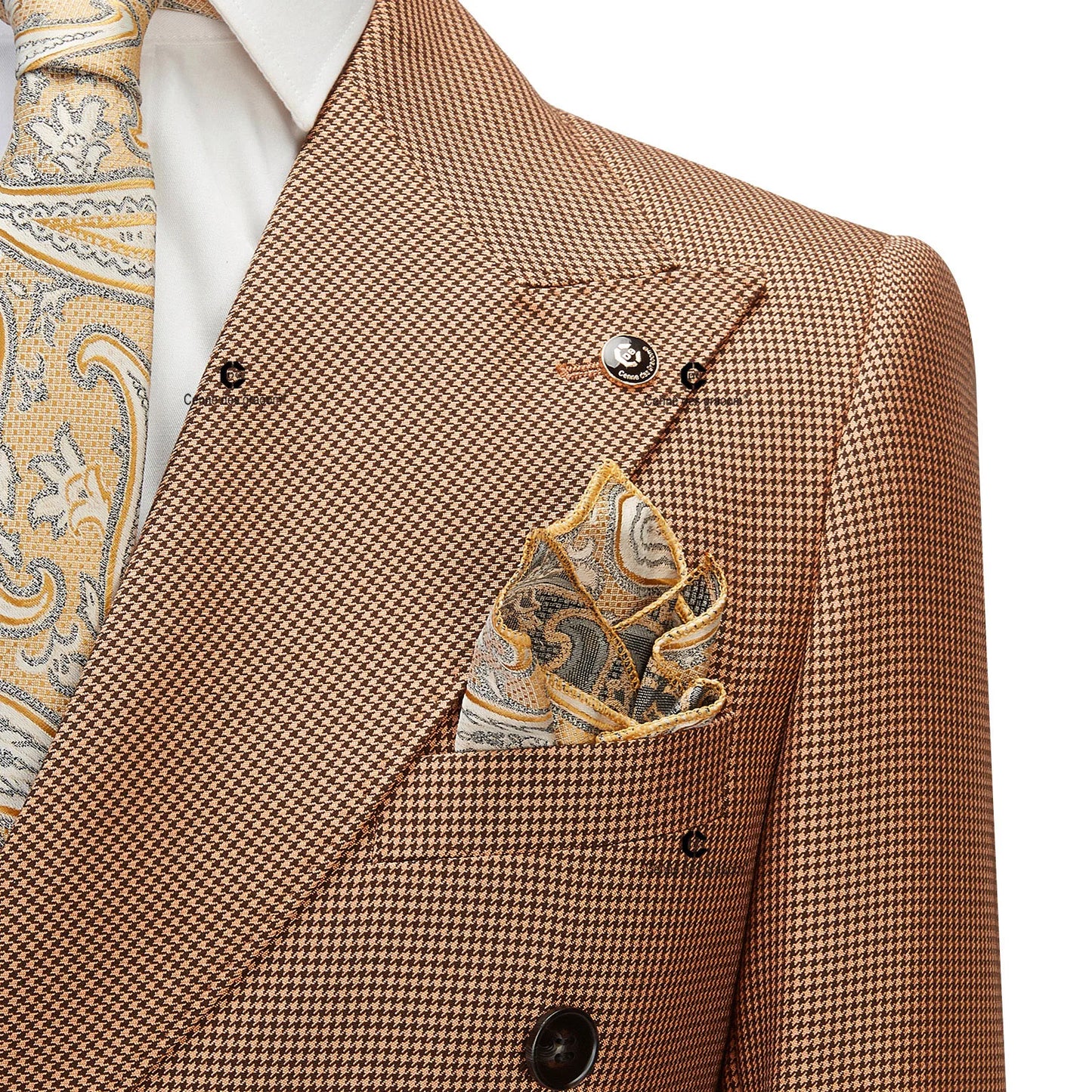 Tuxedo for Mens: Full Men's Suit Vintage Houndstooth Pattern Double-Breasted