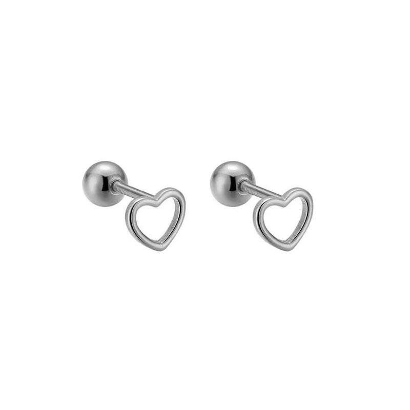 WANTME 925 Sterling Silver Fashion Simple Golden Flower Beads Small Stud Earrings for Women Teen Piercing Jewelry Accessories